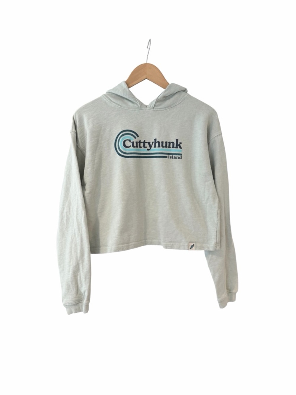 Cuttyhunk Island Cropped Hoodie | Light Sage Green | Size S